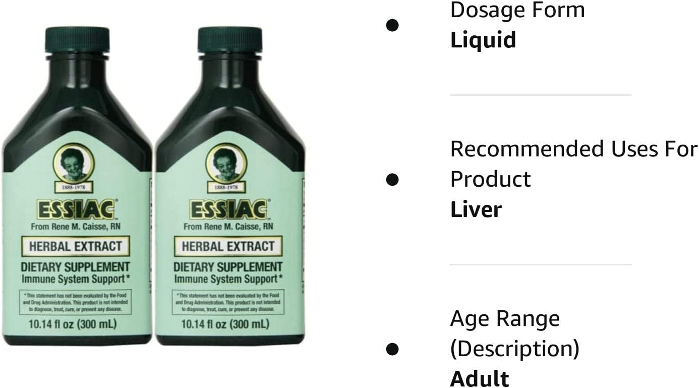 Essiac, Original Concentrated Liquid Herbal Extract - 300ml (Pack of 2)