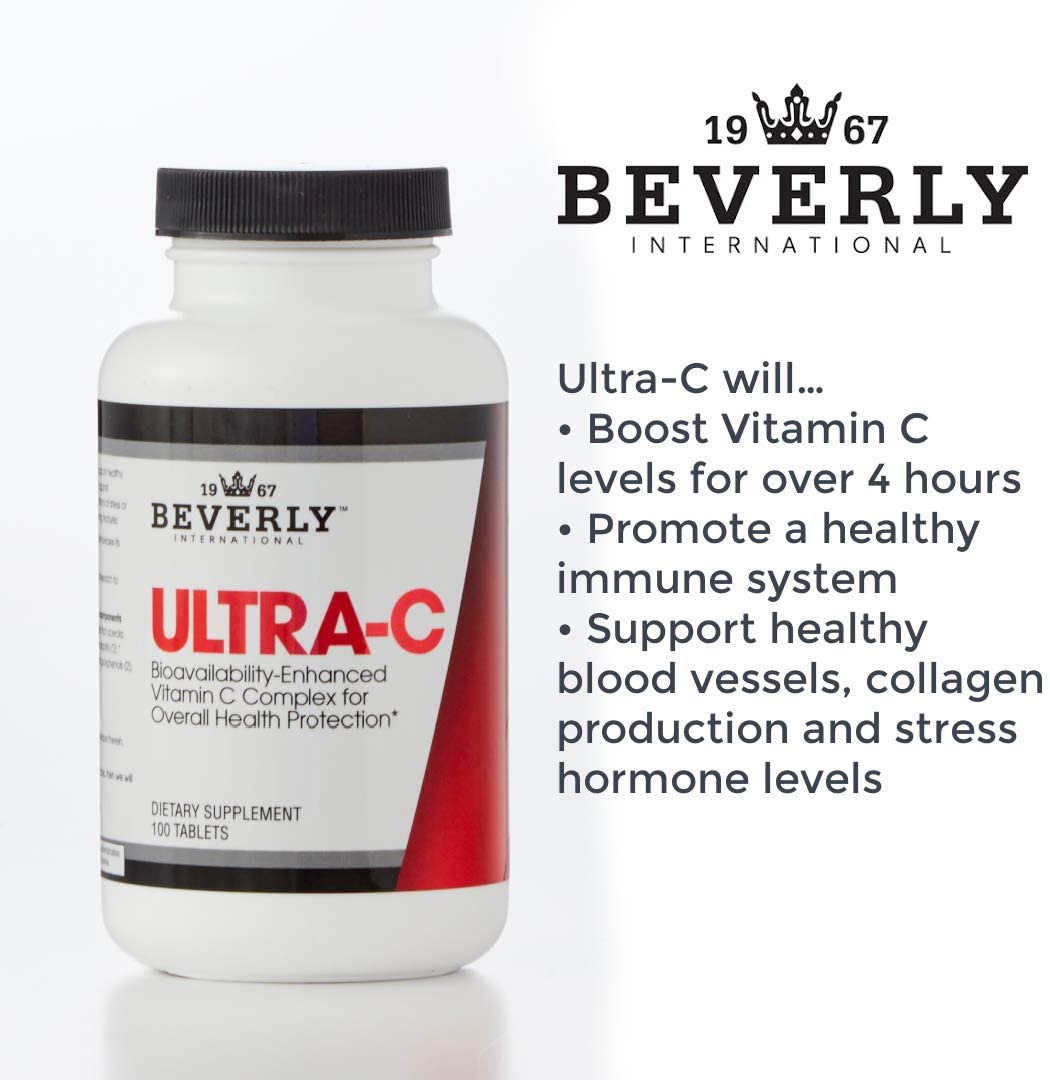 Beverly International Ultra-C, 100 Sustained-Release Vitamin C Tabs. Support Immune Health, Antioxidant Levels and Protect Against Exercise Induced Muscle Damage. Pharmaceutical grade, Boost your C!