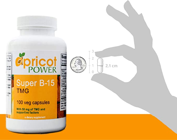 Apricot Power, Super B-15 Non Toxic Pangamic Acid - Health Oxygen Levels & Energy - 100 Veg Caps