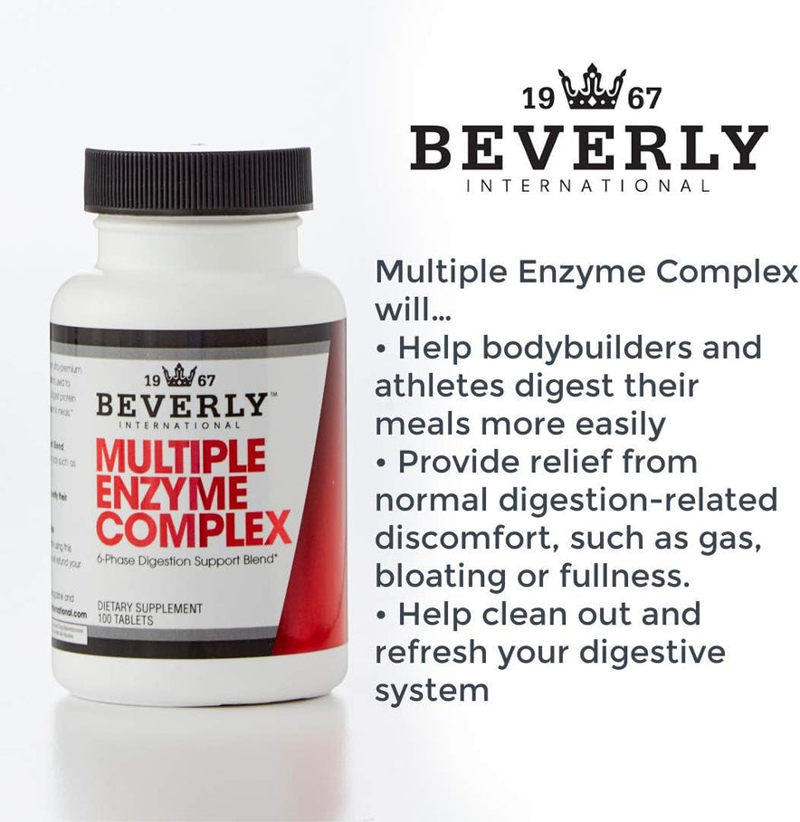 Beverly International, Multiple Enzyme Complex, 100 Tablets. Give Your Stomach a Break. Your Muscles Will Thank You.