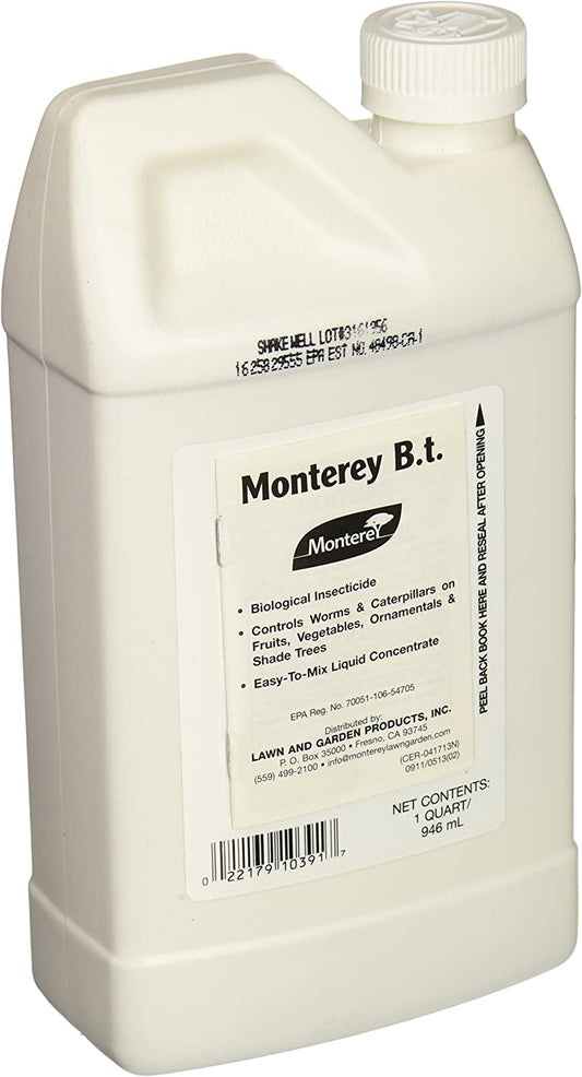 Monterey, LG 6336 Bacillus Thuringiensis (B.t.) Worm & Caterpillar Killer Insecticide/Pesticide Treatment Concentrate, 32 oz