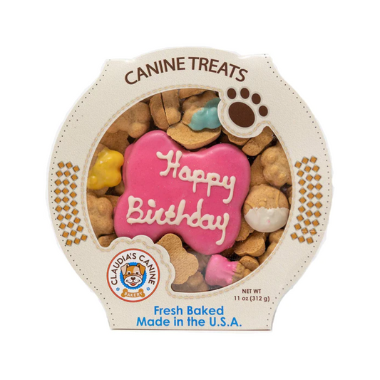Claudia's Canine Bakery - Happy Birthday Pink Cookie Gift Box, 11 oz.